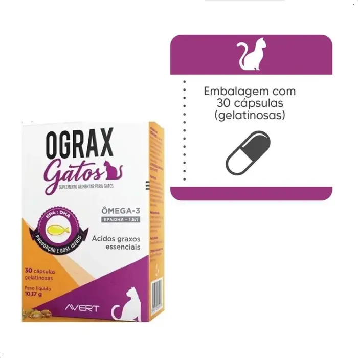 Ograx Gatos — suplemento de ômega 3