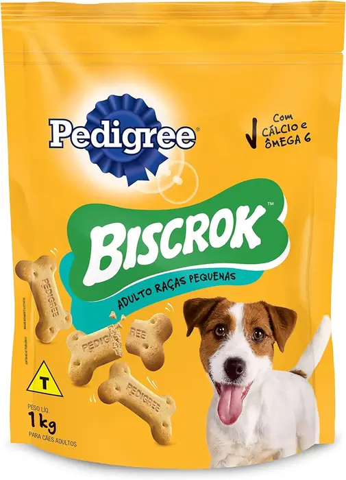 Biscoito Biscrok Pedigree — cães · pacote de 1 kg