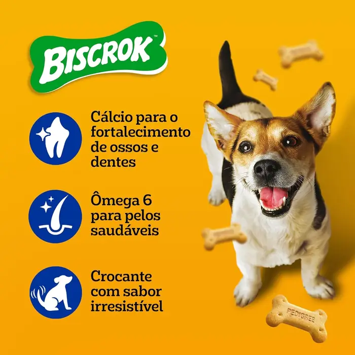 Biscoito Biscrok Pedigree — cães · pacote de 1 kg